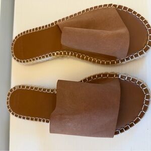 Never Worn Abercrombie & Fitch Brown Espadrille Slide Sandals